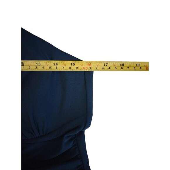 Cupshe Womens Halter One-Piece Swimsuit With Ruched Front XL Blue Nylon, Spandex - Picture 6 of 8